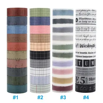 

10pcs Paper Adhesive Tape Paper Tape Decorative Tape Original DIY Stationery Sticker Round Photo Album Wrapping Gift