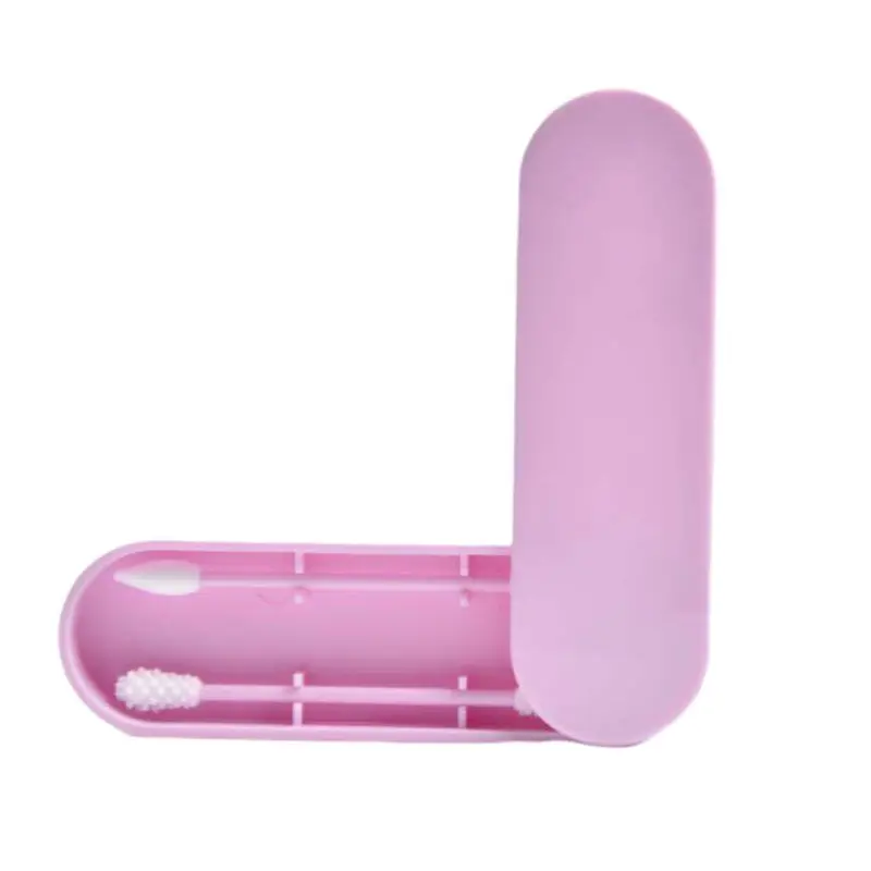 Pink Силиконовые ватные палочки многоразовые для чистки ушей с двойной головкой ватные палочки - Цвет: Pink