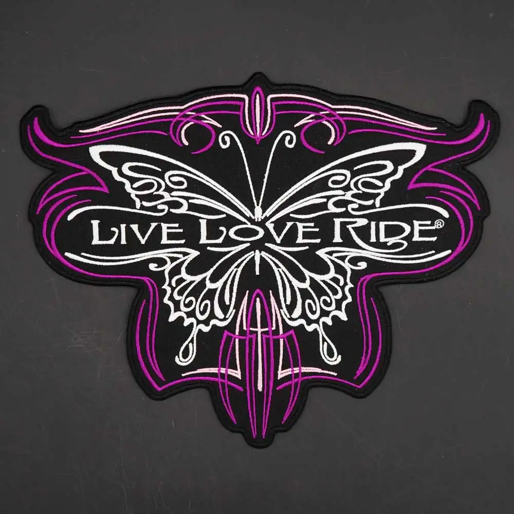 Нашивки с вышивкой бабочки Live Love Ride наклейки для одежды аксессуары значок | Дом и