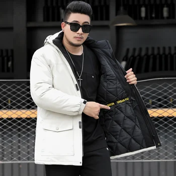 

plus size New Men Winter Jacket Coat Fashion Quality Cotton Padded Windproof Thick Warm Soft Brand Clothing Hooded Male Parkas