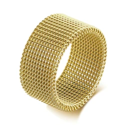 Unisex Contemporary Stainless Steel Mesh Band Ring - 8 (10mm men)