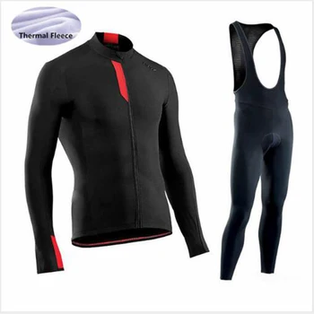 

2019 NW Pro Team Winter Warm Long Sleeve Jersey Men Racing Cycling Bicycle 9D pad Pants Thermal Fleece Jersey Maillot Clothing