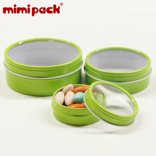 Mimipack неглубокие круглые прозрачные оконные банки с нескользящей верхней крышкой