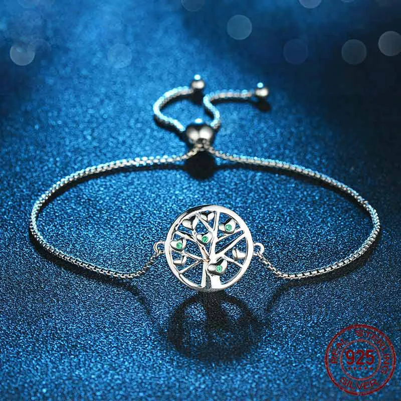 Женский браслет из серебра 100% пробы с зелеными кристаллами|Гибкие и жесткие