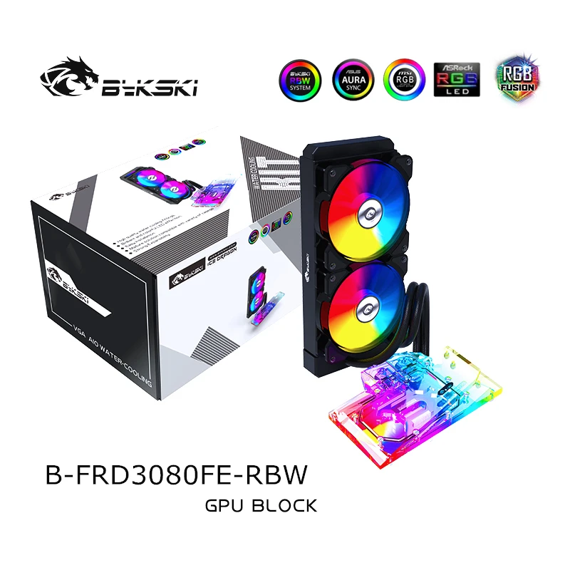 Bykski B-FRD3080FE-RBW изготовленный на заказ интегрированный GPU радиатор AIO комплект