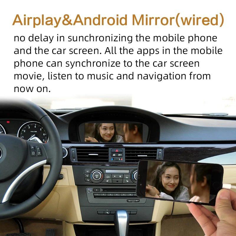 Sinairyu WIFI Wireless Apple Carplay for BMW CIC 6.5 8.8 10.25 inch 1 3 5 6 7 series X1 X3 X5 X6 2009-2013 Android Auto Car Play