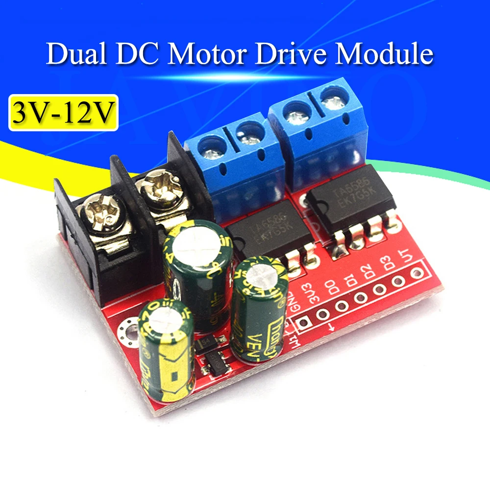 5A Dual DC Motor Drive Remote Double H-Bridge PWM Speed Control Module US 