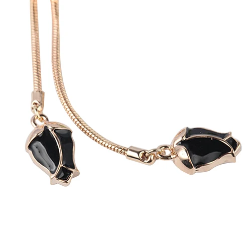 Модное женское красивое ожерелье с кулоном в виде цветка тюльпана