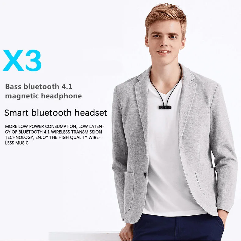ABKT X3 Bluetooth наушники Беспроводной Спорт Бег гарнитура с микрофоном для iphone xiaomi samsung