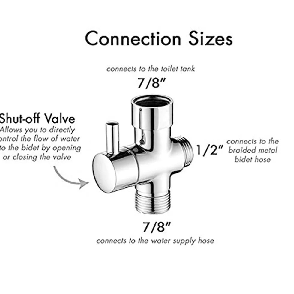 Латунь 1/" 7/8" Хром Т-адаптер 3 способа клапан для заполнения угол биде переключателя Ванна Туалет Биде опрыскиватель душевая головка