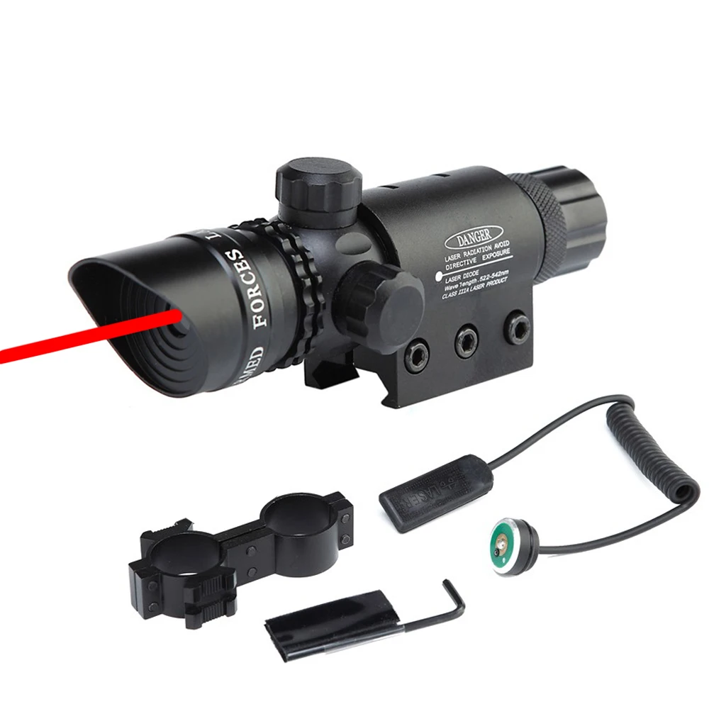 

Tactical Weapon Light Green/Red Dot Scope Light Sight Mount Hunting Picatinny Rifle Scope Barrel Remote Pressure Switch