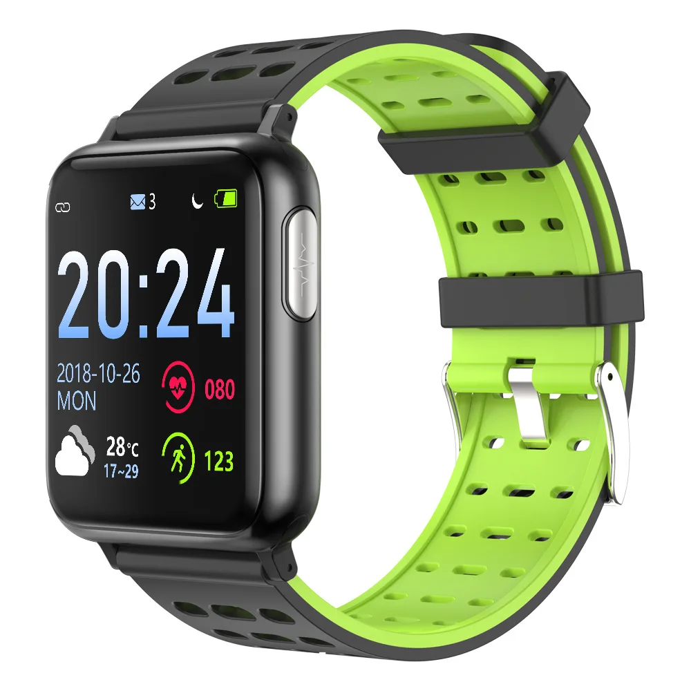 Смарт-часы V5 Bluetooth ЭКГ PPG SpO2 HRV фитнес-часы для здоровья мужские часы для измерения артериального давления Мужские часы с монитором сердечного ритма умные часы - Цвет: sport black black