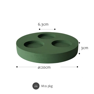 SWEETGO 3 holes candle holder wood board tray for home decoration party supplier dessert trays candy bar decorating - Цвет: Green