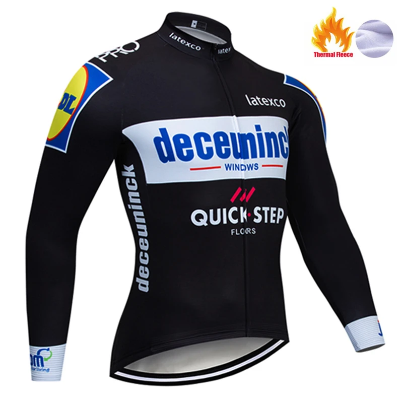 Pro Team QUICK STEP Велоспорт Джерси 9D нагрудник набор Бельгийская велосипедная одежда мужская зимняя теплая флисовая велосипедная Одежда для велоспорта