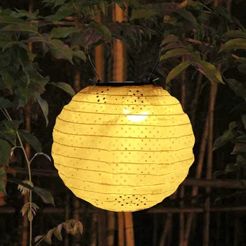 

8 inch Creative Design Solar LED Chinese Lantern Light Durable Classic Texture Hanging Lamp for Wedding Holiday Party ​