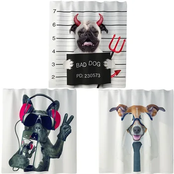 

Personality Cartoon Dog 3D Digital Printing Waterproof Shower Curtain Bathroom Partition Curtain Bathroom ,,