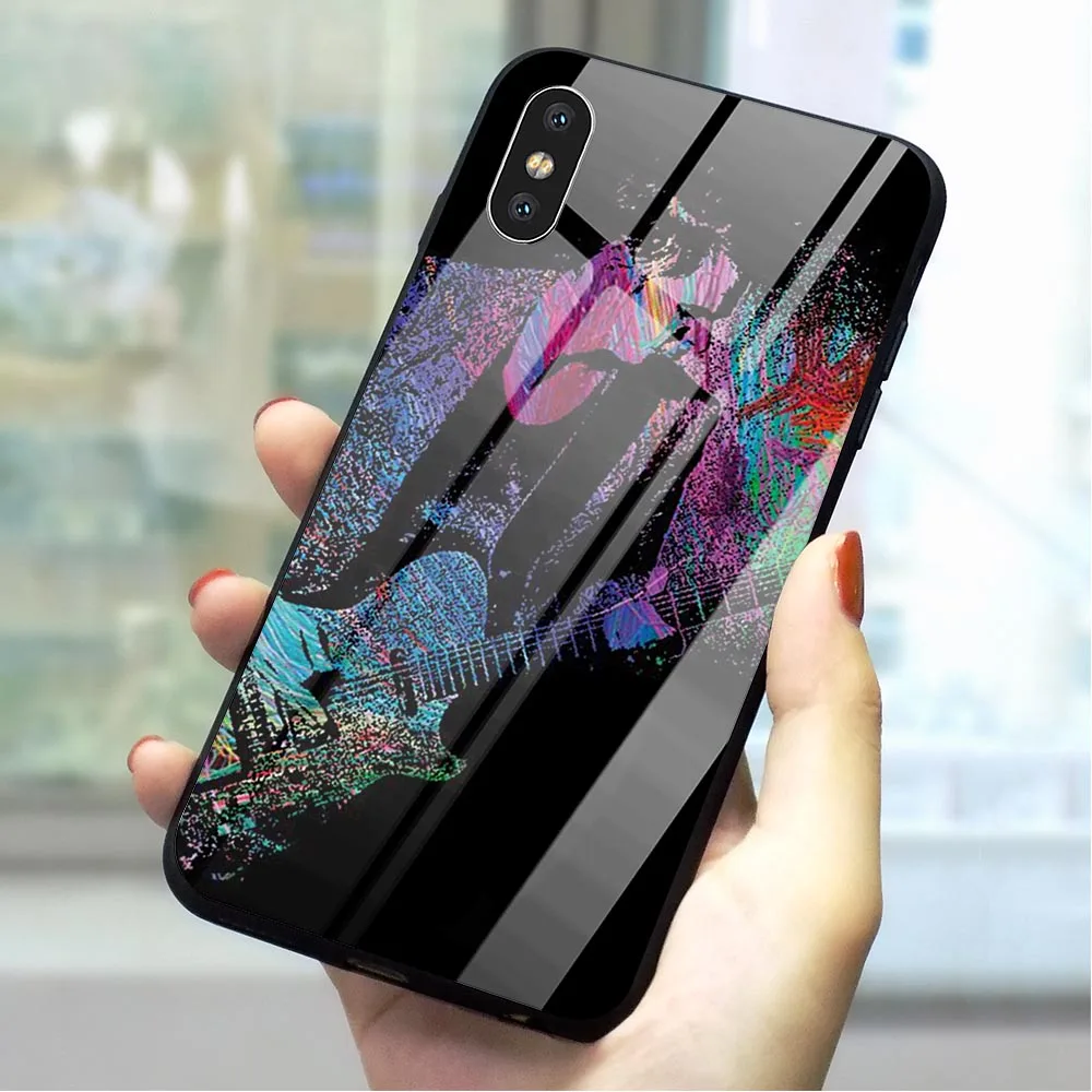 Модный телефон MUSE из закаленного стекла чехол для iPhone 7 Xs Max XR X 8 Plus 6 6S 5s 5 SE Silicone 11 pro - Цвет: K1030911