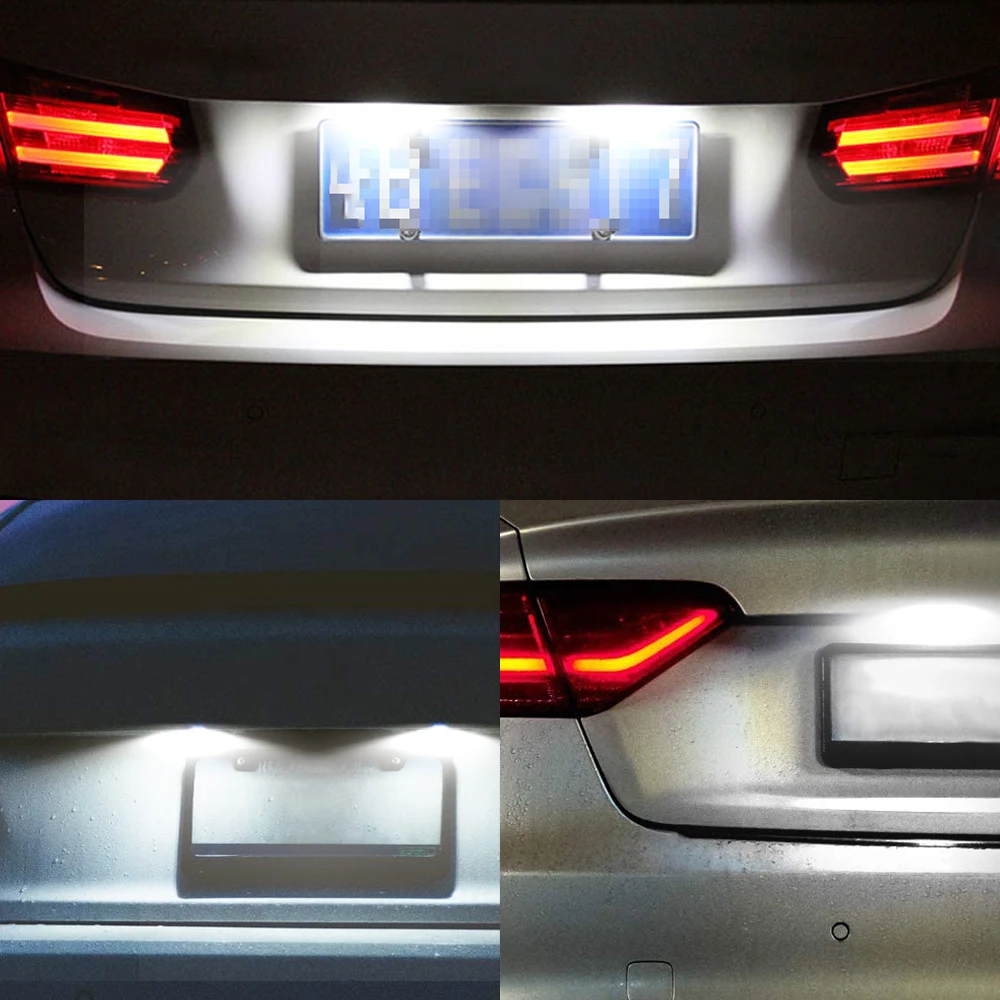 오류 없는 자동차 LED 번호판 조명, 볼보 XC70 XC60 XC90 S60 II V70 S80 C30 C70 V60 V50 S40 LED 6000K 화이트, 2 개