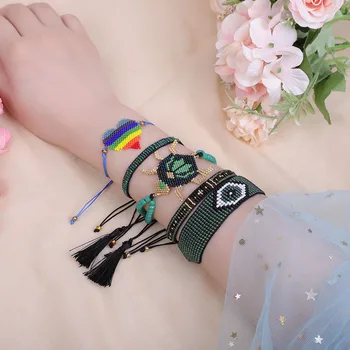 

ZHONGVI Fashion Heart/insect Bracelets Set For Women Boho Vintage MIYUKI Bracelet Party Jewelry Evil Eye Bracelet Gift Wholesale