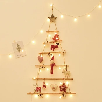 

Nordic Style DIY Wooden Christmas Tree Artificial Fake Ornaments Wall Decoration