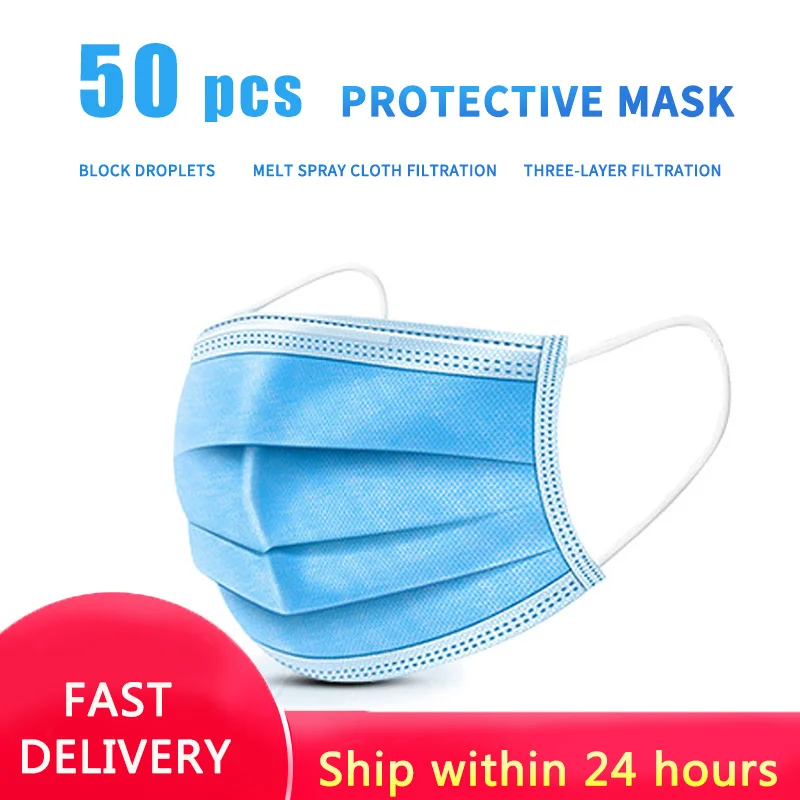 

50 pcs / pack Protection Mask Anti Dust Virus Fast Shipping Top Selling Masks