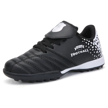 

Professional Kids Soccer Shoes Black Green Boys Girls Sport Senakers Indoor Lace Up Football Shoes Children Athletics Trainer