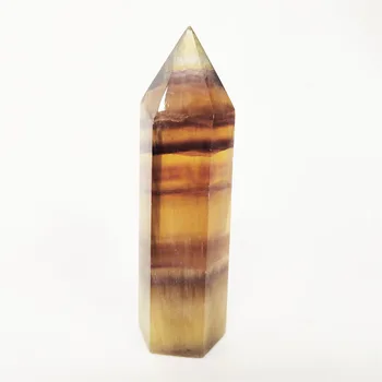 

Natural Yellow Fuorite Stone Wand Healing Crystal Obelisk Reiki Mineral Gem Quartz Point Wicca Decor Home Feng Shui Art Gift ZX