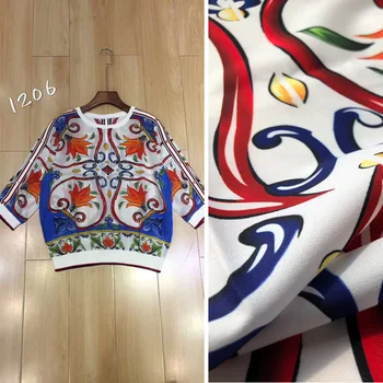 

Fashion week printed fabric 145 cm wide shirt dress polyester fabric brand printed fabric wholesale cloth