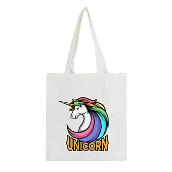 

Eco Friendly Summer Beach Bag Lady Unicorn Shoulder Bag Female Tote Handbag Women Shopping Bag