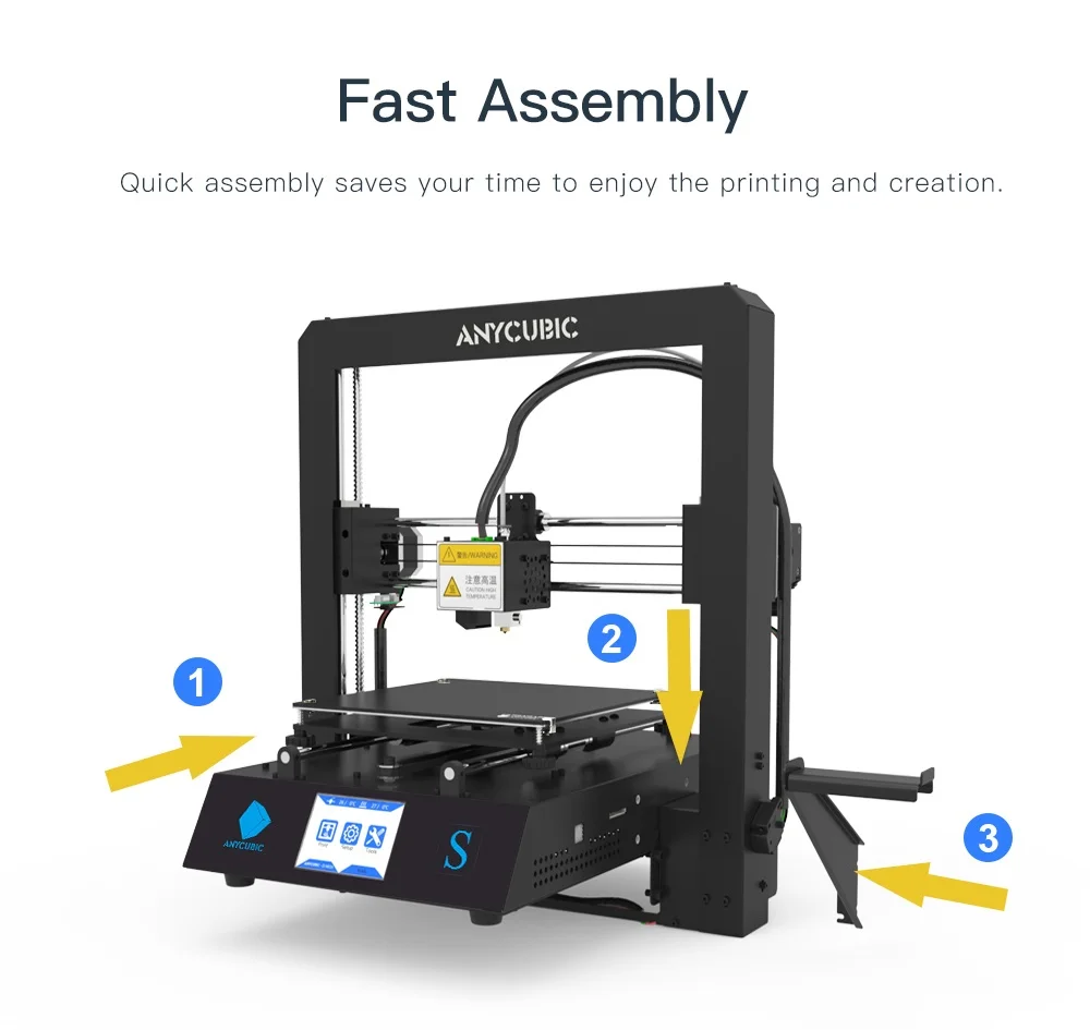 3D принтер ANYCUBIC Mega S i3 Upgrade полностью металлический сенсорный экран TFT высокая