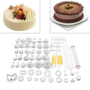 

68 stks/set Cake Fondant Cookie Suiker Decorating Plunger Bloemen Modelling Tool Set DIY Cake Cutter Mallen Taart Tools