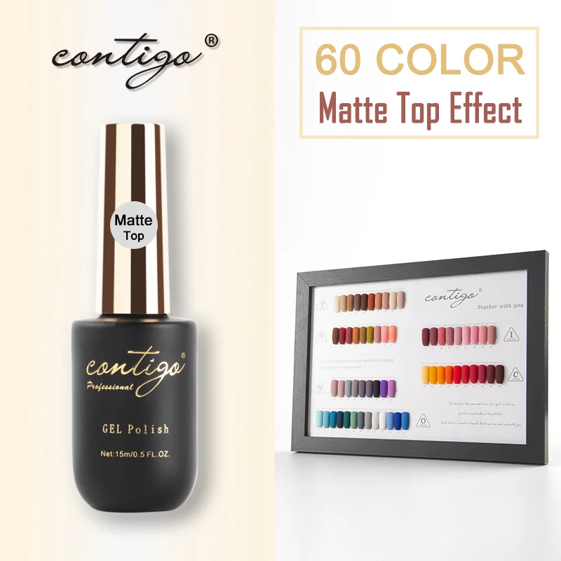 

Contigo Velvet Matte Top Coat Semi-permanent uv Varnish Hybrid Gel Poliosh Nail Base Coat Primer For Nails Promotions Gel Paint