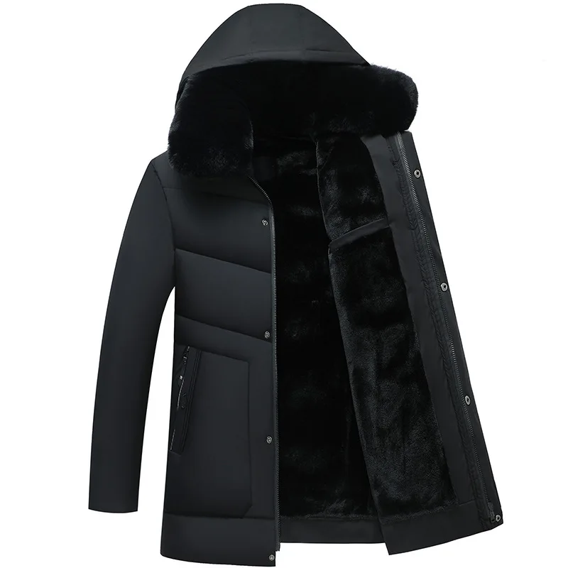 Зимняя куртка, Мужская модная парка, мужская повседневная тонкая Толстая Теплая мужская куртка, парки с капюшоном, длинные пальто, мужское зимнее пальто, одежда