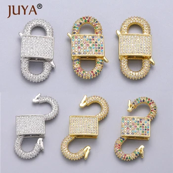 

Juya Trendy Clasps Jewerly Making Cubic Zircon Connectors Copper Pedants for DIY Woman Bracelets Hand Made Accessories Wholesale