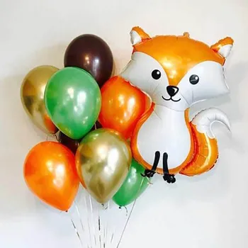 

1set Animal Balloons Fox Raccoon Squirrel Foil Balloon Kids Birthday Jungle Party Decor Baby Shower Boy Girl First Party Balloon