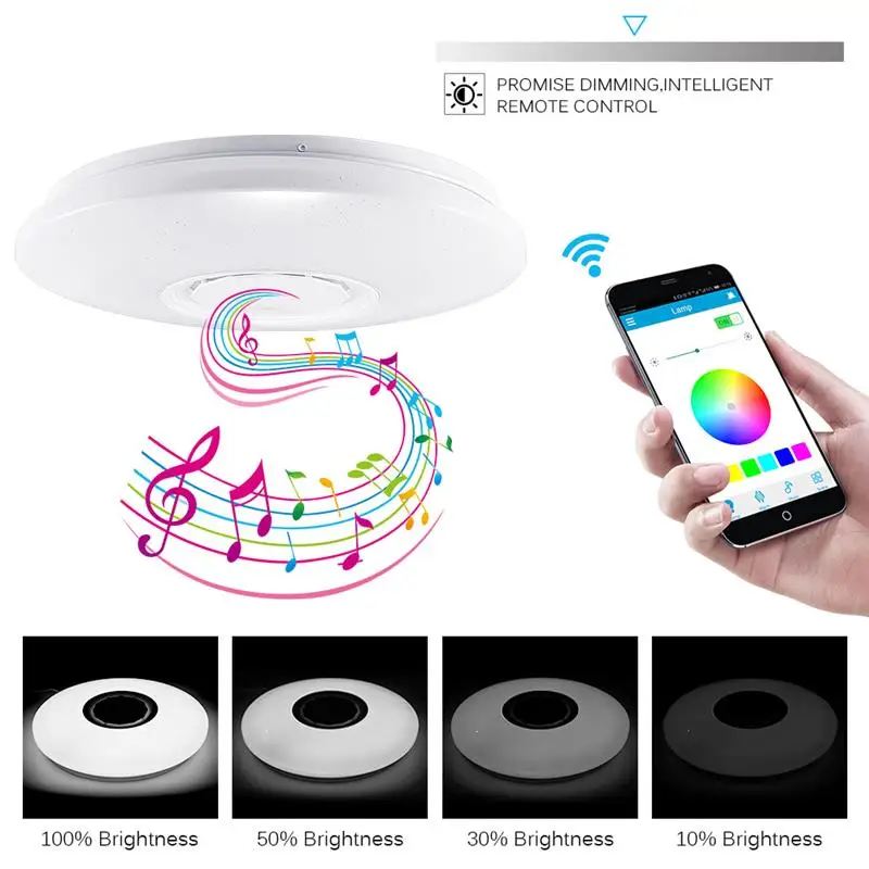 LED Full Color Bedroom Ceiling Light Modern Home 36W 60W Rgb Color APP Bluetooth Music Light Bedroom Lamps Smart Ceiling Lamp