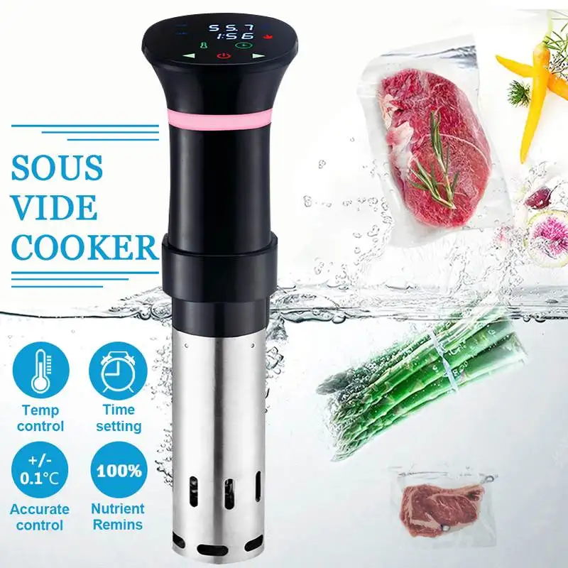

1100W Powerful Vacuum Slow Sous Vide Cooker Circulator Machine LCD Digital Timer Stainless Steel Slow Cookers