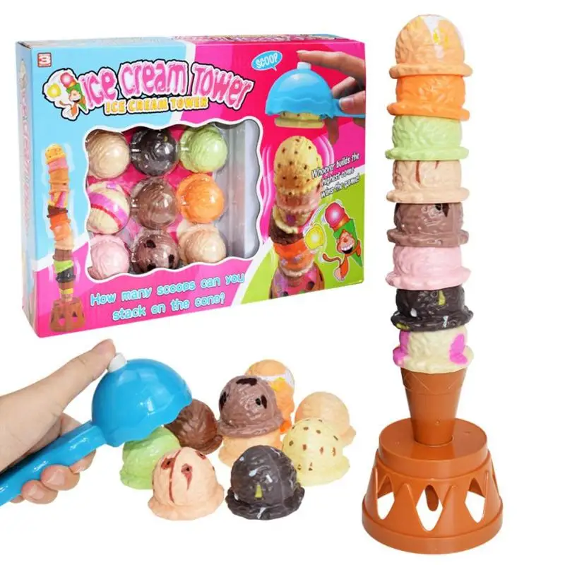 Пластиковые мороженое стек вверх набор башен ролевые игры детские развивающие игрушки