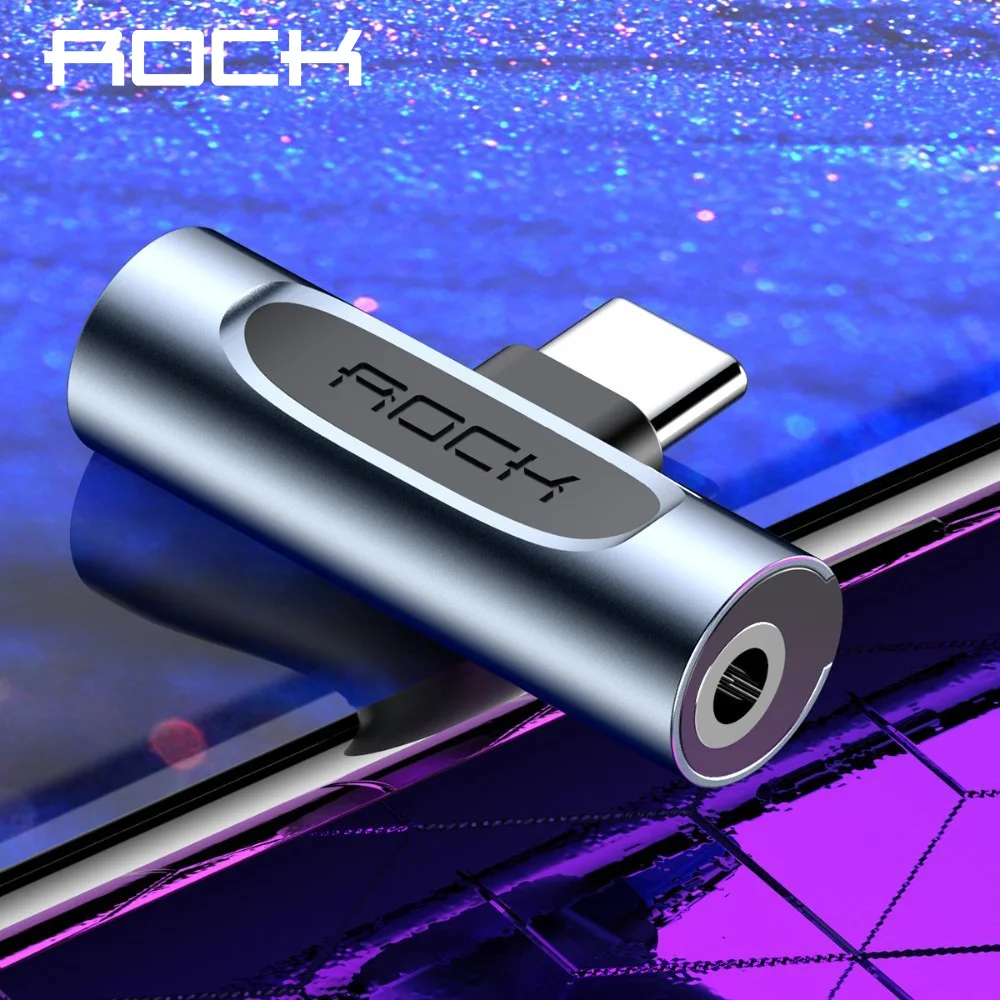 

ROCK Metal Type-C to 3.5mm Adapter For Samsung Huawei Xiaomi 2 in 1 OTG 3.5 mm Headphone Jack Splitter Type C Usb -c Connerter