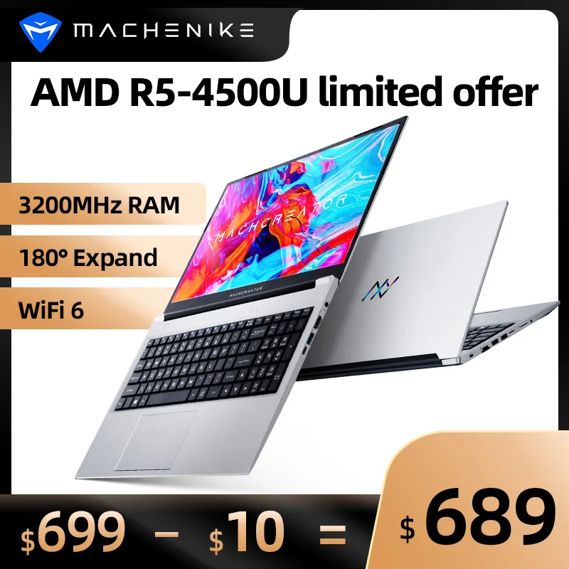 6 Ultrabook 4500u Laptop Machenike Amd Ryzen SSD FHD R5 Wifi 512G Ce 3200mhz Office