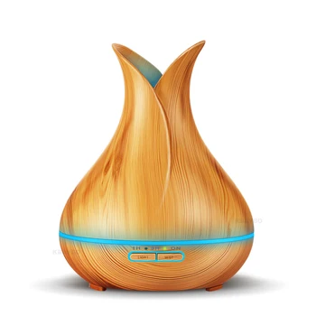 

150ml Portable Aroma Diffuser Air Purifier Cool Mist Maker Ultrasonic Air Humidifer Wood Mini with LED Lamp Night Light for Home