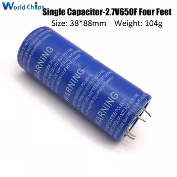 

2.7V 650F Super Farad Capacitor 4 Feet 2.7V650F 38*88mm Super Capacitor for Car Stereo Speaker Battery High Frequency Low ESR