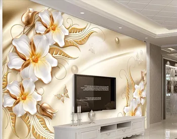 

CJSIR Customized Wallpaper Luxury Gold Rose European Style 3d TV Background Wall Living Room Bedroom Background 3d Wallpaper