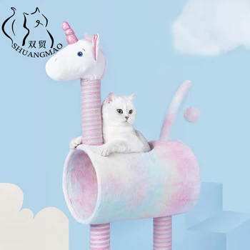 

SHUANGMAO Pet Cat Tree House Condo Perch Entertainment Scratcher Toys for Cats Kitten Scratching Multi-Level Furniture Cats Cozy