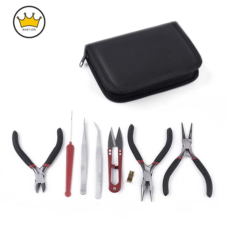 

Jewelry Making Kit Tools 8pcs/Set with Plies and Scissor Beading Tool Kit for Jewelry Making DIY Tools Package Beaders