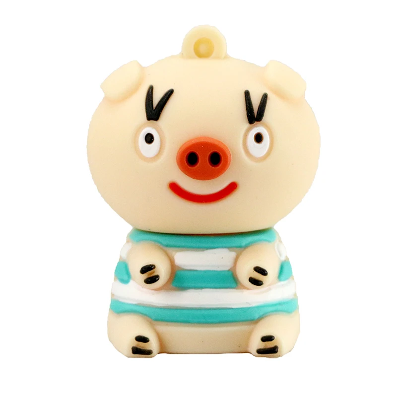 Мультяшный улыбающийся поросенок USB Memory Stick 64 256 GB Pendrive Cute U Disk 4GB 8 32 16 gb 128GB Флешка флеш-диск USB 2,0 - Цвет: 1