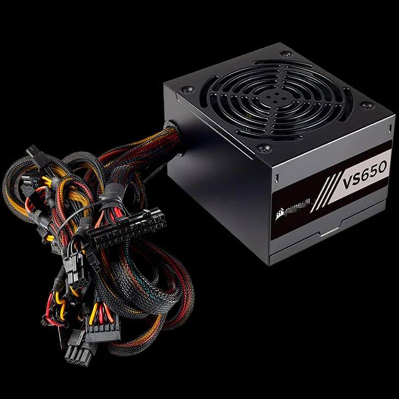 Блок питания для Corsair Active PFC 80plus с поддержкой стандарта ЕС, бесшумный немодульный блок питания 650 Вт, блок питания VS650