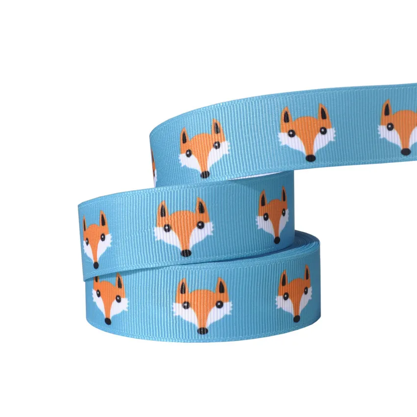 1" 25MM 5Yard Dog Owl Bear Printed Animal Grosgrain Ribbon Wedding Party Decorative Tapes DIY Hair Bows Handmade Accessories