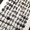 Wholesale Bulk 100pcs/lot Laser Cutting Pattern Mix Stainless Steel Rings Women Party Ring 4