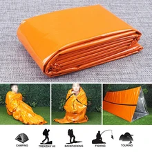 Аварийный спальный мешок, тепловая, сохраняющая тепло, водонепроницаемый, на открытом воздухе, майларовый, для первой помощи, для экстренной помощи, для кемпинга, снаряжение для выживания, горячее предложение, новинка